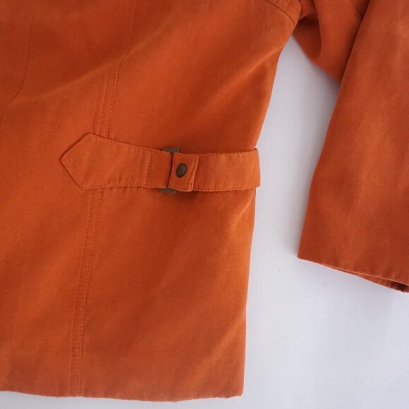 Vintage Conrad C Burnt Orange Faux Suede Zip Up Blazer Jacket 16 - Picture 4 of 16